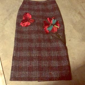 Zara Flannel Pencil Skirt